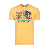 Vintage Mustard just a good mom with a hood playlist Vintage Tee - MaliasSmallBusiness