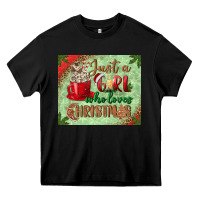 Black just a girl who loves christmas mousepad Heavy Core Tee - BundleAndBundleShop