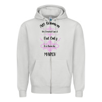 Dove Grey all women are created equal but only the smartest are born in march Zipper Hoodie - Bettercallsaul