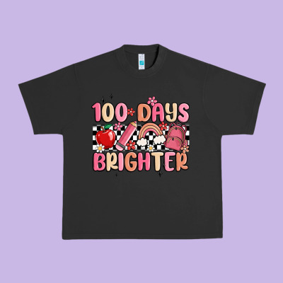 100 Days Brighter Urban Heavy Tee Designed By Maliassmallbusiness