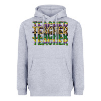 Heather Grey teacher mardi gras Heavyweight Hoodie - CowGirlArtShop
