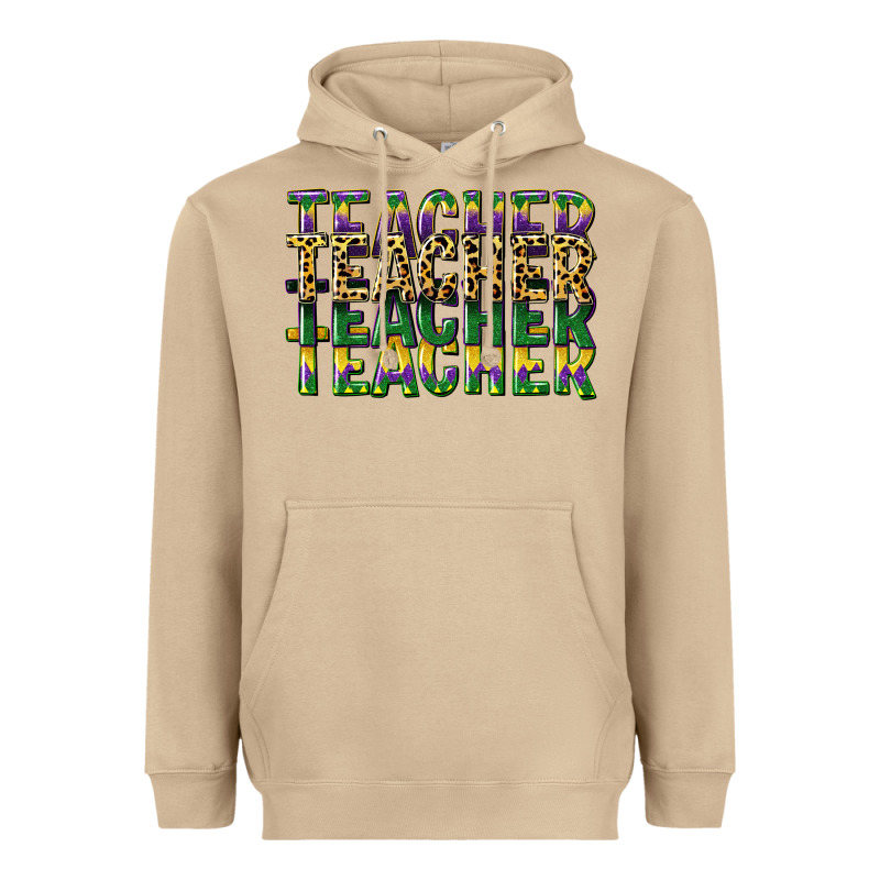 Teacher Mardi Gras Heavyweight Hoodie by CowGirlArtShop | Teevron