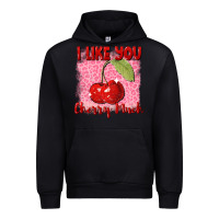 Black i like you cherry much Urban Hoodie - FaDigitalArtStudio