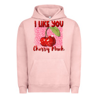 Pigment Salmon i like you cherry much Urban Hoodie - FaDigitalArtStudio