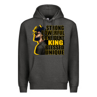 Charcoal Heather strong powerful confident king blessed unique Premium Hoodie - CowGirlArtShop