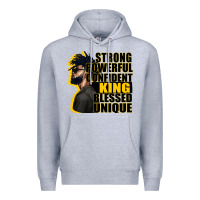 Heather Grey strong powerful confident king blessed unique Premium Hoodie - CowGirlArtShop