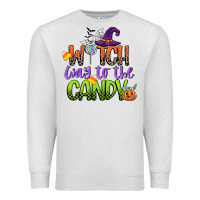 Oatmeal Heather witch way to the candy Premium Sweatshirt - CowGirlArtShop