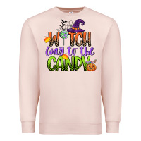 Pale Pink witch way to the candy Premium Sweatshirt - CowGirlArtShop