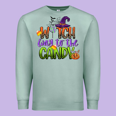 Witch Way To The Candy Premium Sweatshirt Designed By Cowgirlartshop