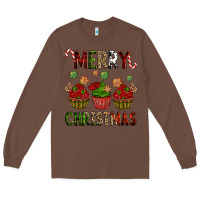 Chestnut Merry Christmas cupcakes Long Sleeve Tee - NancyCooperArtShop