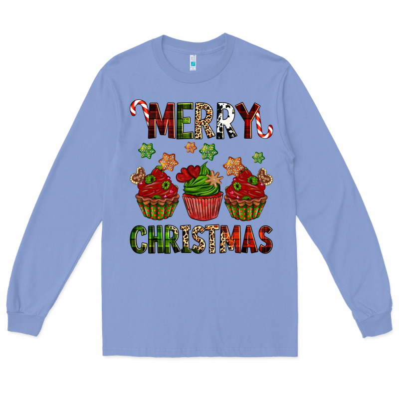 Merry Christmas Cupcakes Long Sleeve Tee by NancyCooperArtShop | Teevron