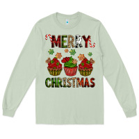 Matcha Merry Christmas cupcakes Long Sleeve Tee - NancyCooperArtShop