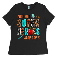 Black not all super heroes wear capes Ladies Tee - AdoDesignShop
