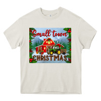 Cream small town christmas mousepad Heavy Core Tee - BundleAndBundleShop