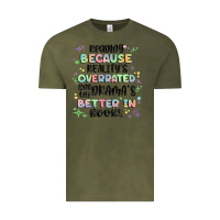 Vintage Olive reading because realitys overrated Vintage Tee - MaliasSmallBusiness