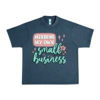 Midnight Navy minding my own small business Urban Heavy Tee - MaliasSmallBusiness