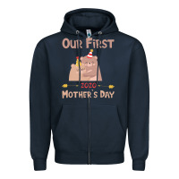 Navy Our First Mother's Day Zipper Hoodie - Bettercallsaul