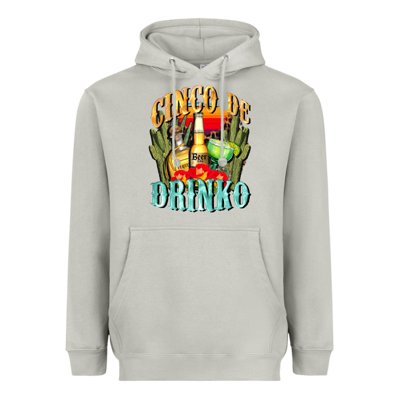 Cinco De Drinko Cinco De Mayo Heavyweight Hoodie by CowGirlArtShop | Teevron