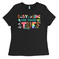 Black busy doing cool teacher stuff Ladies Tee - AdoDesignShop