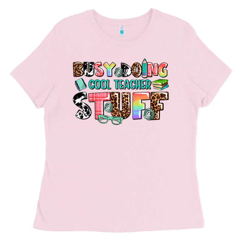Busy Doing Cool Teacher Stuff Ladies Tee by AdoDesignShop | Teevron