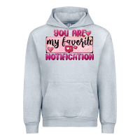 Heather Grey You Are My Favorite Notification Urban Hoodie - FaDigitalArtStudio