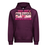 Mauve Wine You Are My Favorite Notification Urban Hoodie - FaDigitalArtStudio
