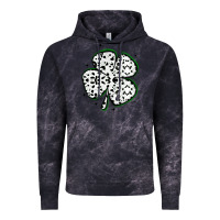 Cloud Black four leaf clover dalmatian print grunge Vintage Hoodie - MaliasSmallBusiness