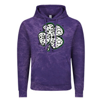 Cloud Purple four leaf clover dalmatian print grunge Vintage Hoodie - MaliasSmallBusiness
