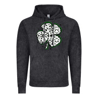 Four Leaf Clover Dalmatian Print Grunge Vintage Hoodie | Teevron