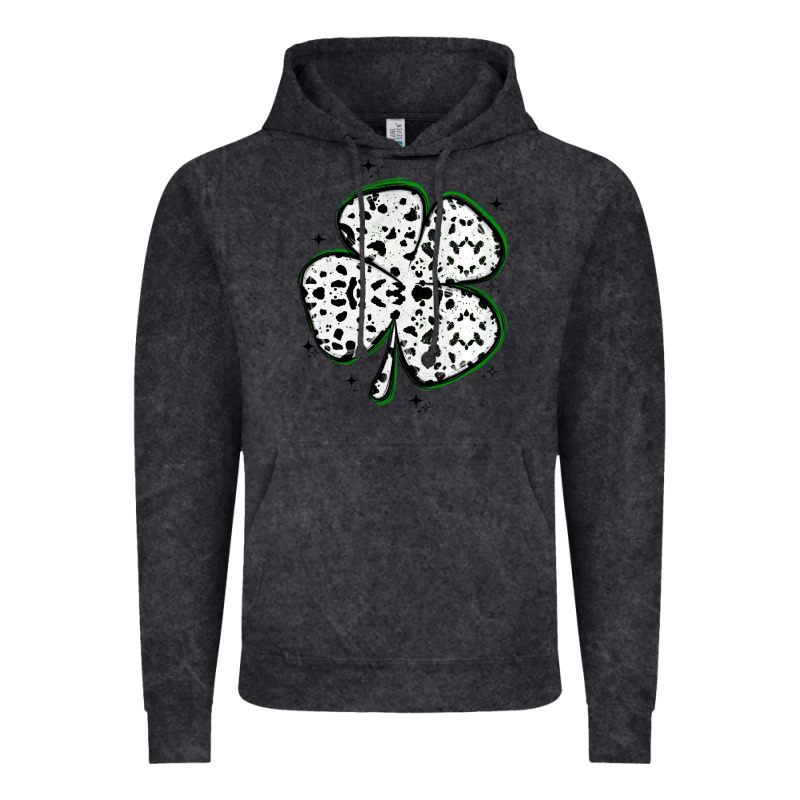 Four Leaf Clover Dalmatian Print Grunge Vintage Hoodie by MaliasSmallBusiness | Teevron