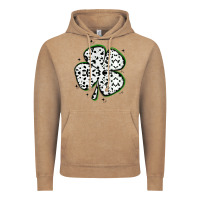 Vintage Coffee four leaf clover dalmatian print grunge Vintage Hoodie - MaliasSmallBusiness