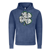 Vintage Denim four leaf clover dalmatian print grunge Vintage Hoodie - MaliasSmallBusiness