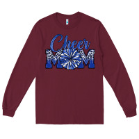 Burgundy cheer mom Long Sleeve Tee - MaliasSmallBusiness