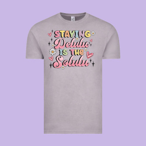 Staying Delulu Is The Solulu Vintage Tee Designed By Maliassmallbusiness