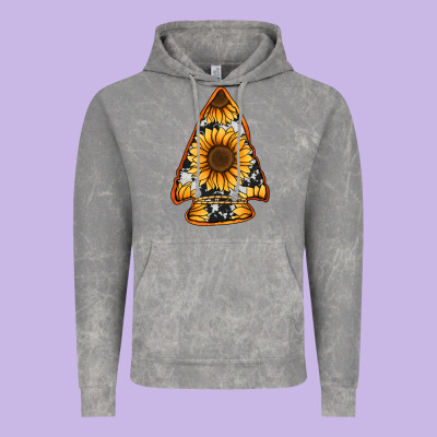 Sunflower Arrowhead Vintage Hoodie Designed By Jasminsmagicworld