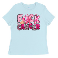 Baby Blue fuck cancer Ladies Tee - JahusDesignShop