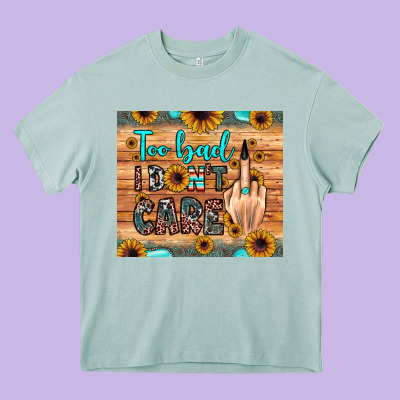 Too Bad I Don't Care Heavy Core Tee Designed By Jahusdesignshop