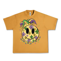 Peanut Butter smiley face mardi gras Urban Heavy Tee - MaliasSmallBusiness