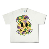 Pistachio smiley face mardi gras Urban Heavy Tee - MaliasSmallBusiness