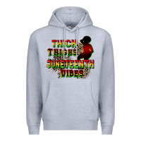 Heather Grey thick thighs juneteenth vibes cowgirl Premium Hoodie - CowGirlArtShop