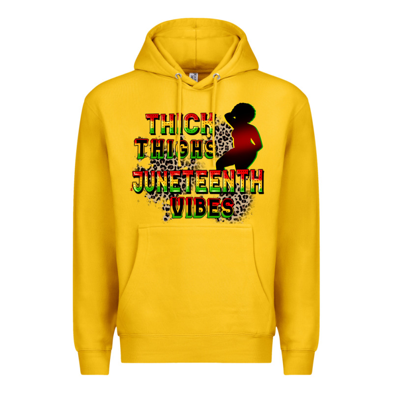 Thick Thighs Juneteenth Vibes Cowgirl Premium Hoodie by CowGirlArtShop | Teevron