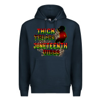 Navy thick thighs juneteenth vibes cowgirl Premium Hoodie - CowGirlArtShop
