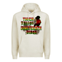 Oatmeal Heather thick thighs juneteenth vibes cowgirl Premium Hoodie - CowGirlArtShop