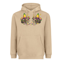 Mushroom skeleton hands mardi gras Heavyweight Hoodie - CowGirlArtShop