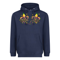 Navy skeleton hands mardi gras Heavyweight Hoodie - CowGirlArtShop