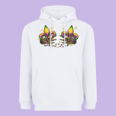 Skeleton Hands Mardi Gras Heavyweight Hoodie Designed By Cowgirlartshop