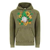 Vintage Olive st patrick's day shamrock sunflowers gnome Vintage Hoodie - MaliasSmallBusiness