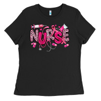 Black breast cancer nurse Ladies Tee - JahusDesignShop