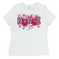 White breast cancer nurse Ladies Tee - JahusDesignShop
