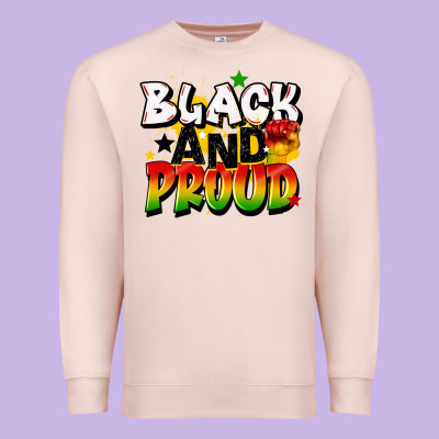 Black And Proud Premium Sweatshirt Designed By Cowgirlartshop
